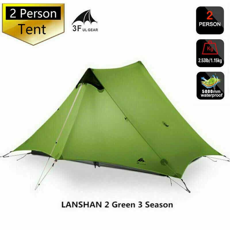 3F UL Gear Lanshan 2 3 - Season Tent - Khaki (T Zip) 2026 Version - Longshot Tactical