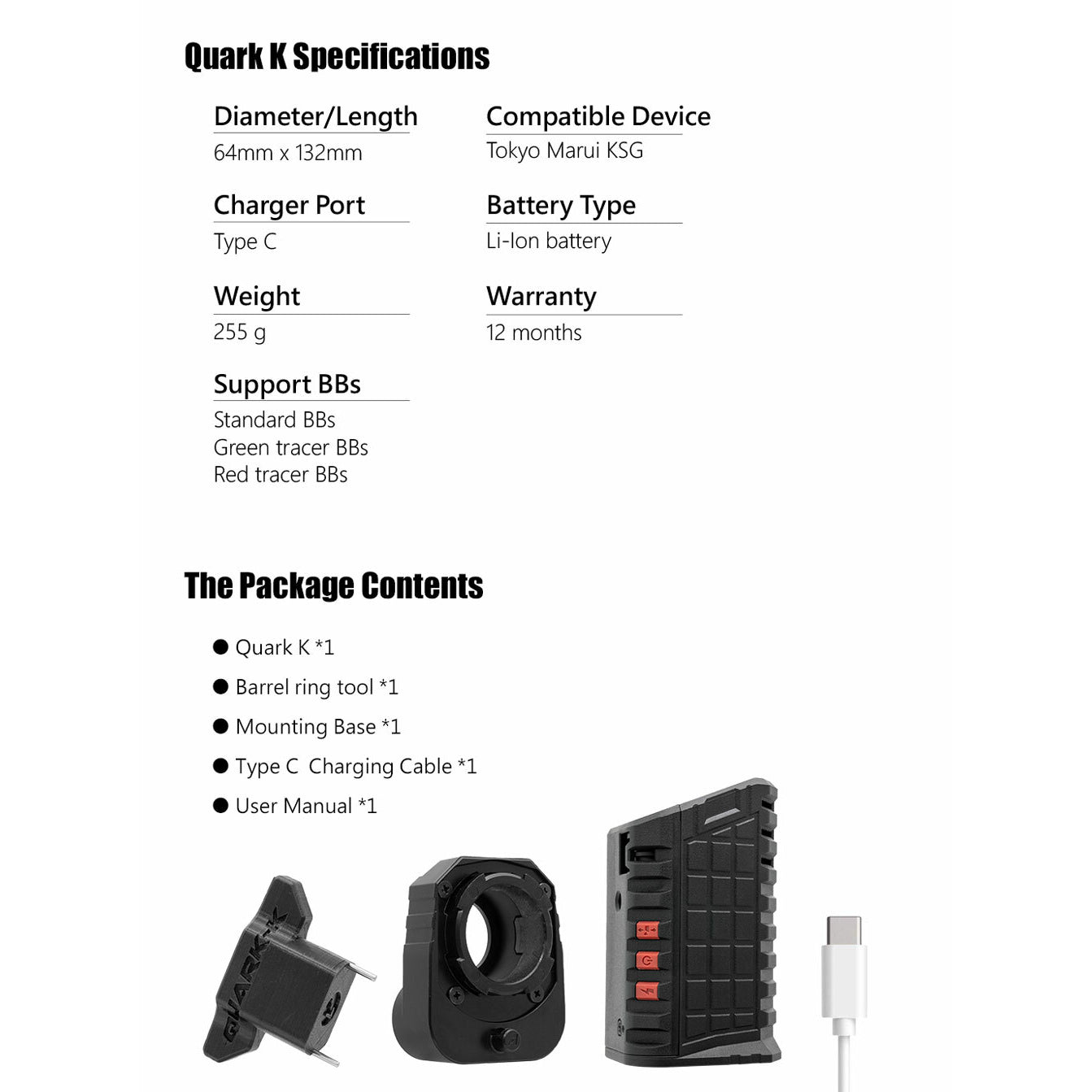 Acetech Quark - K Tracer Unit For KSG Shotgun - Longshot Tactical