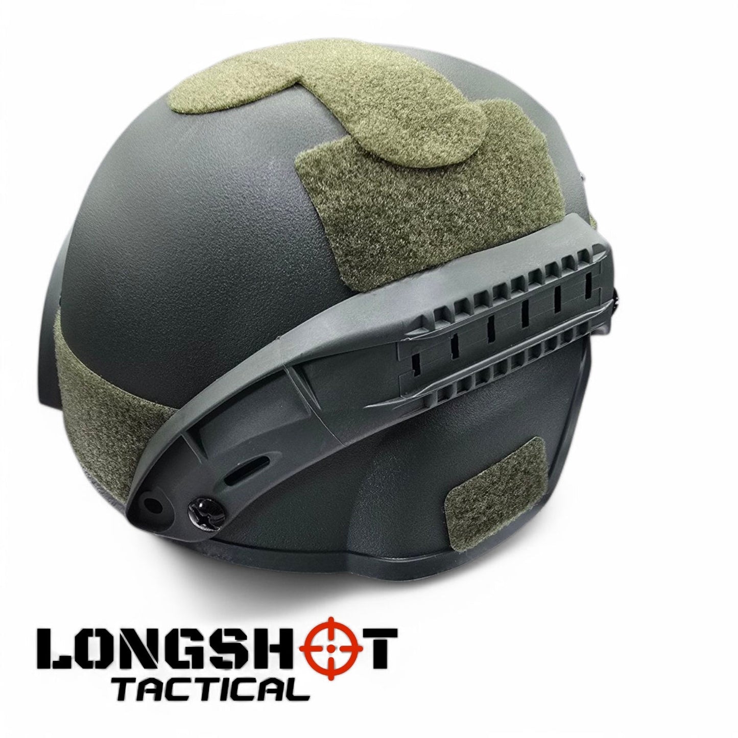 FAST Tactical Helmet for Airsoft, Paintball & SWAT – Adjustable & Padded (Black/Green) - Longshot Tactical