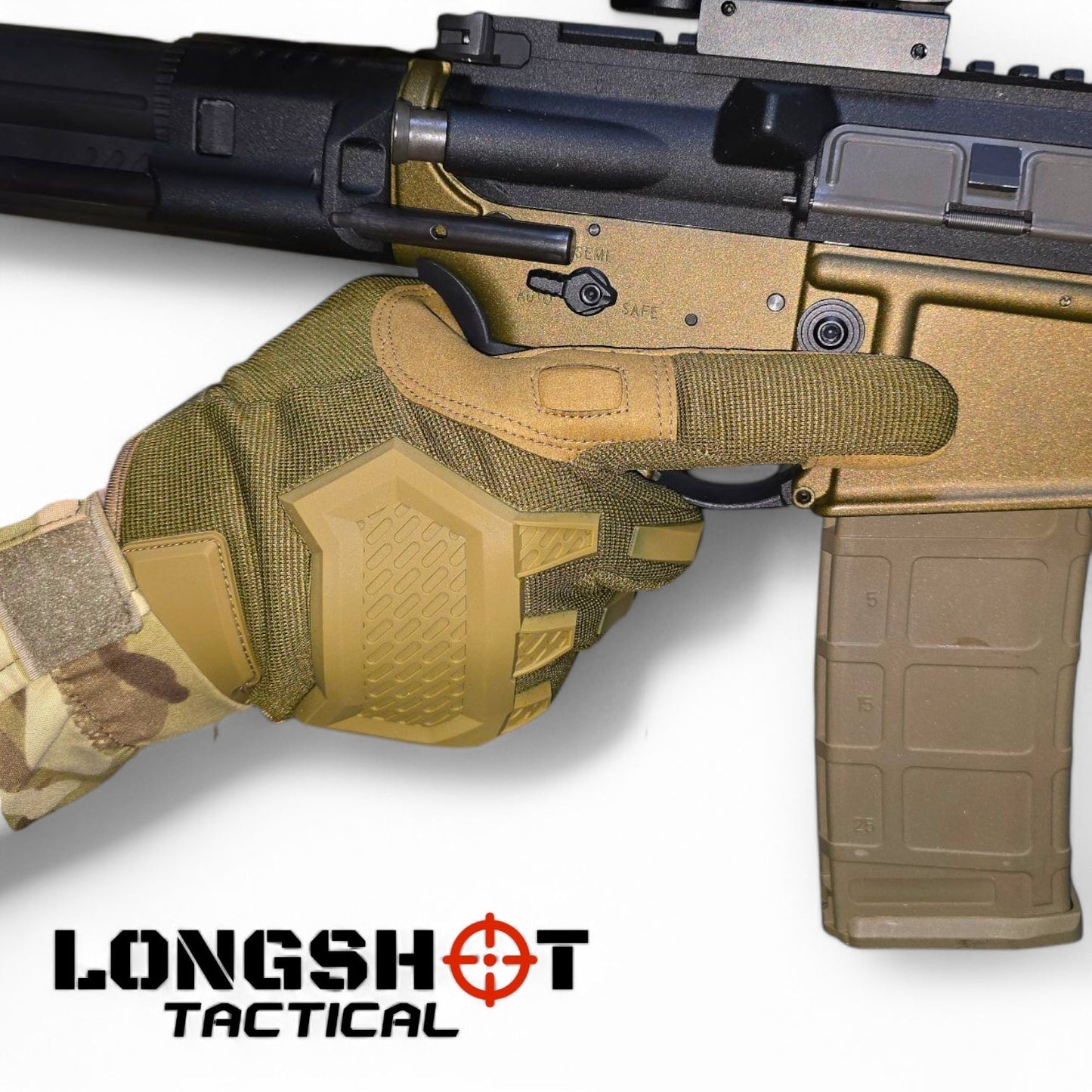 Longshot Tactical Airsoft Gloves With Knuckle Protection — M (8) - Longshot Tactical