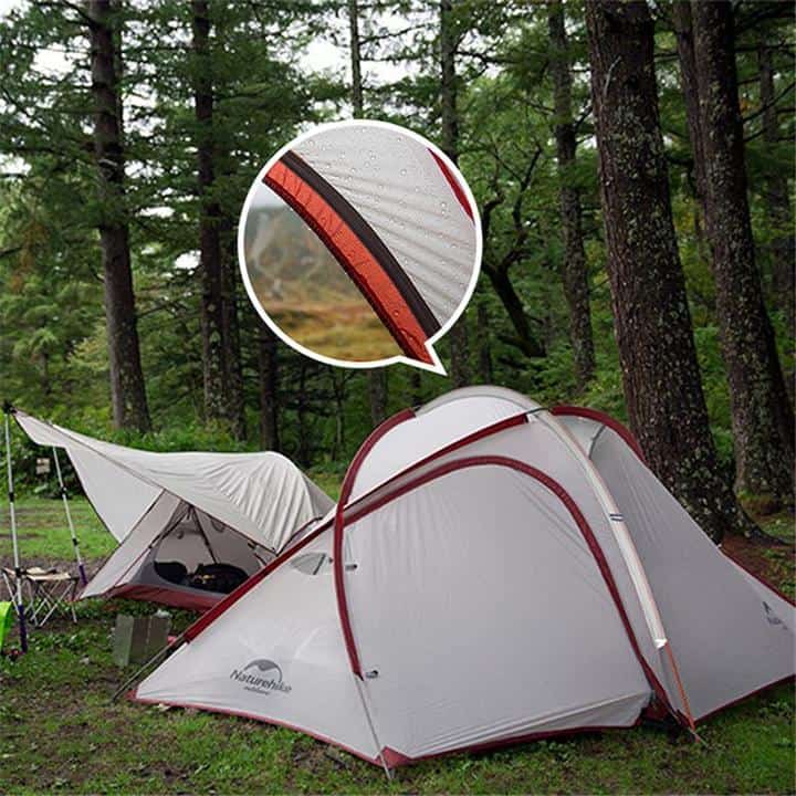 Naturehike Hiby 2 - 3 Person Tent (Grey/Red) - Longshot Tactical
