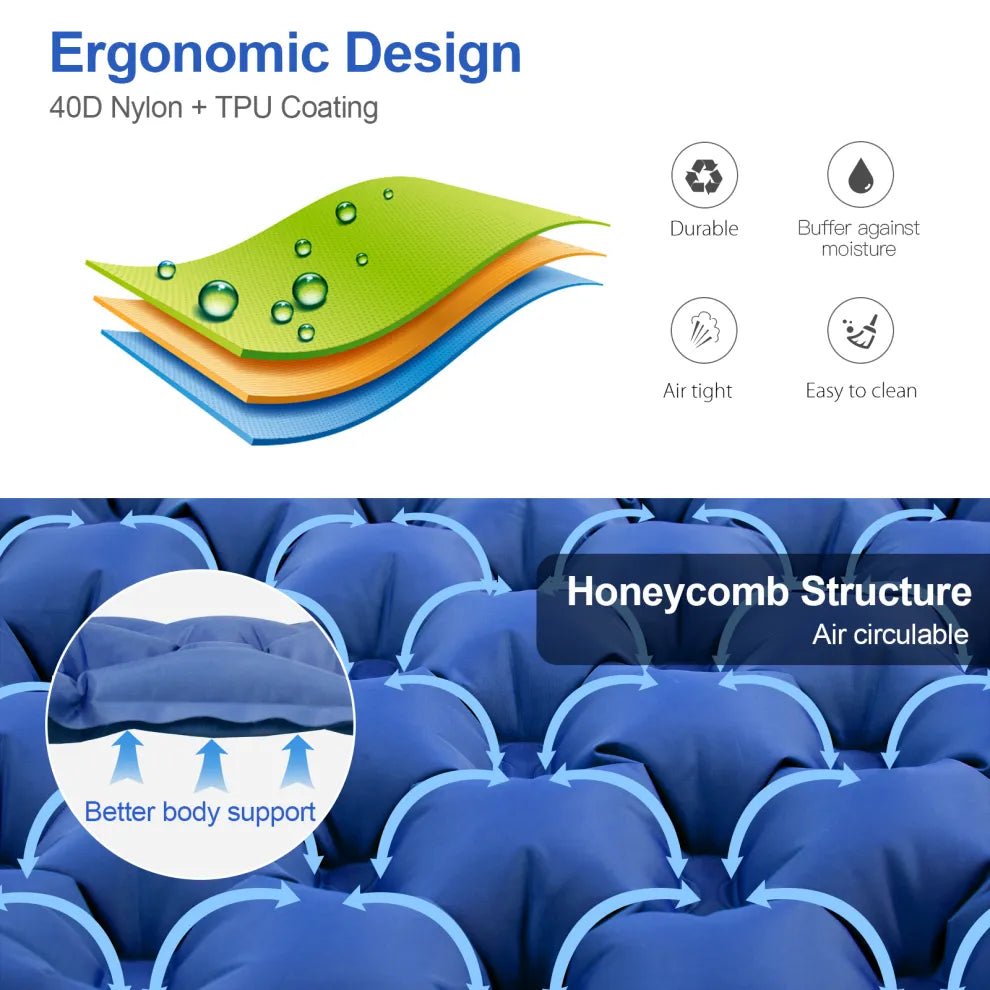 Night Cat Inflatable Sleeping Air Pad with Pillow - Longshot Tactical