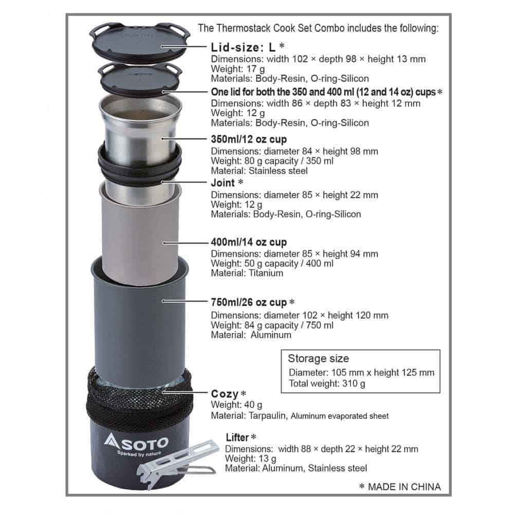 SOTO Thermostack Cook Set Combo - Longshot Tactical