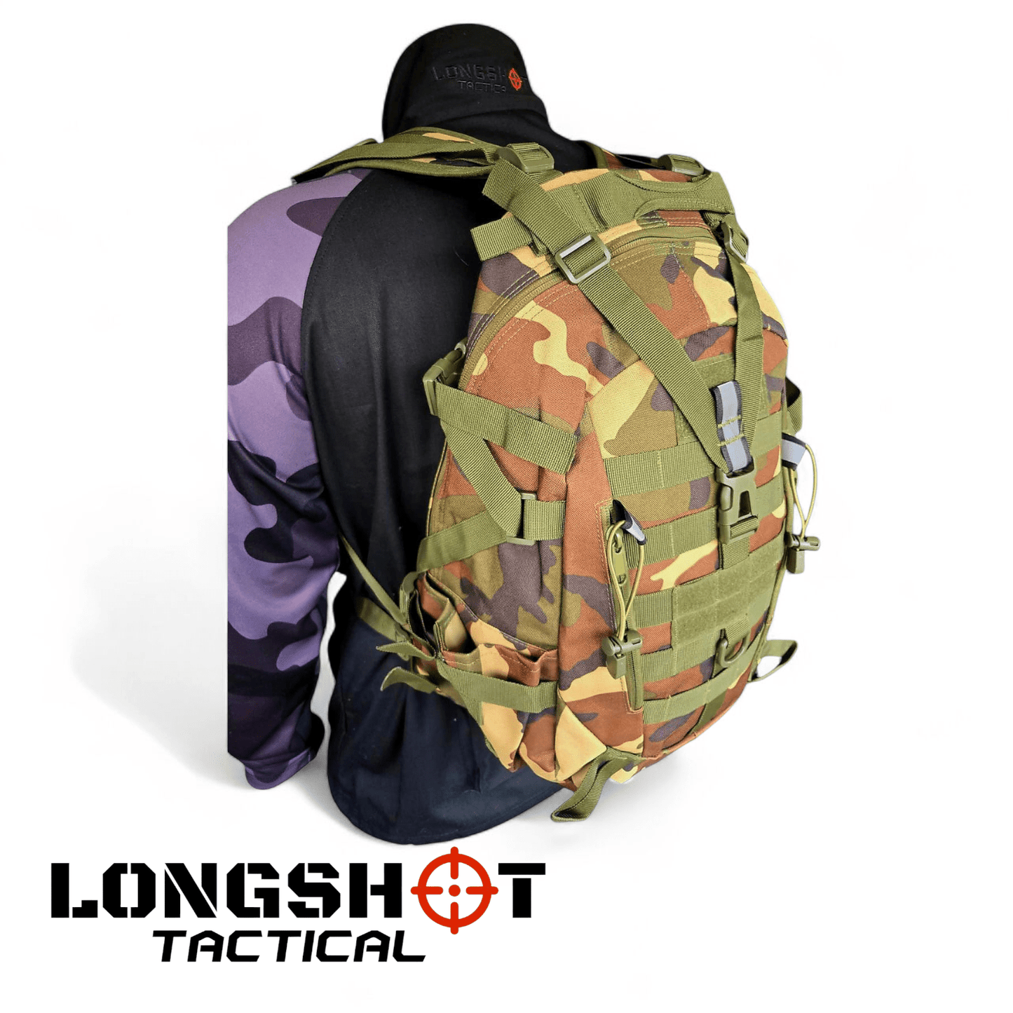 Tactical Backpack Day Pack - Woodland - Longshot Tactical