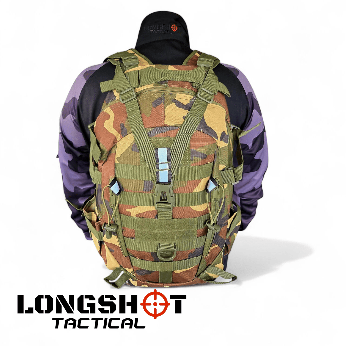 Tactical Backpack Day Pack - Woodland - Longshot Tactical
