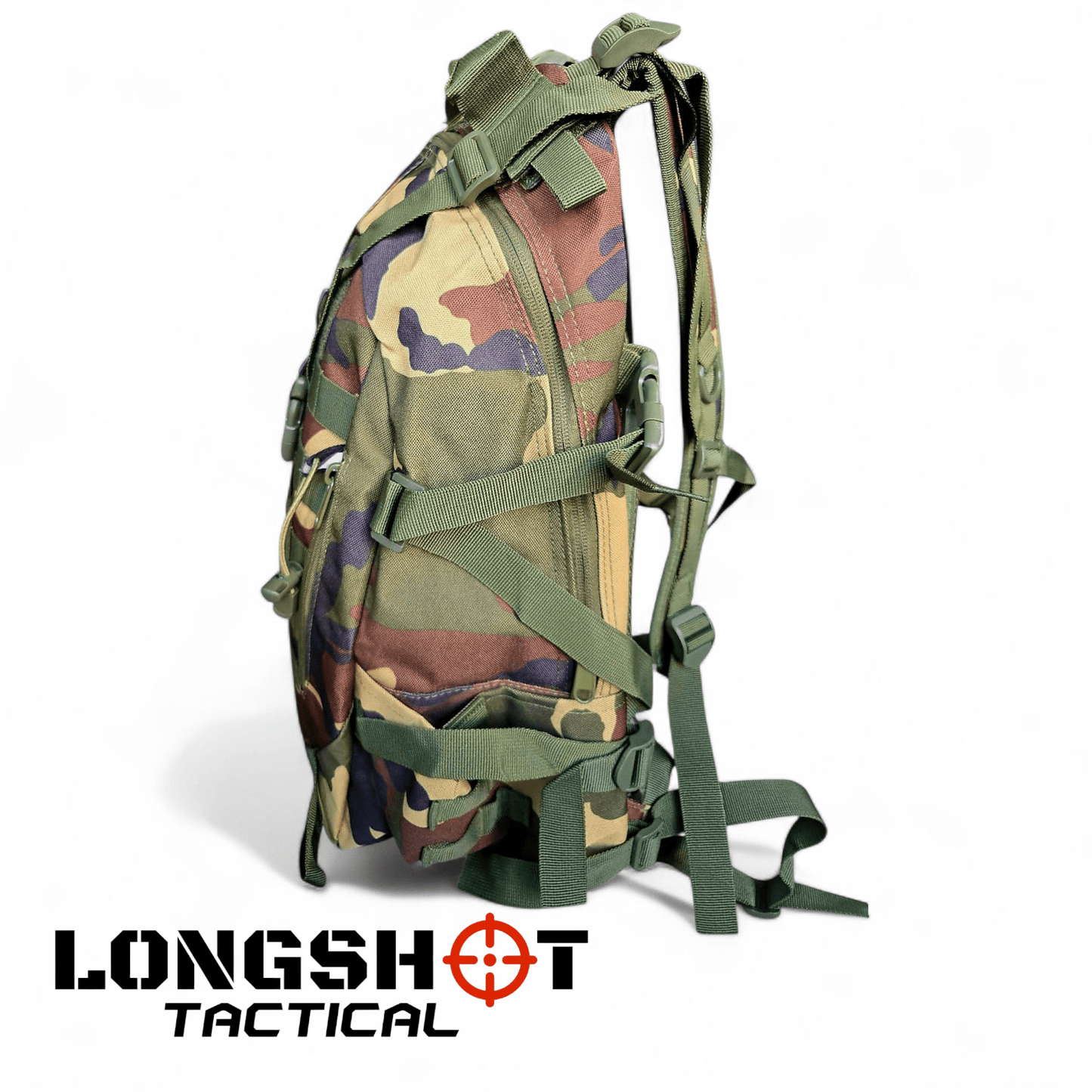 Tactical Backpack Day Pack - Woodland - Longshot Tactical