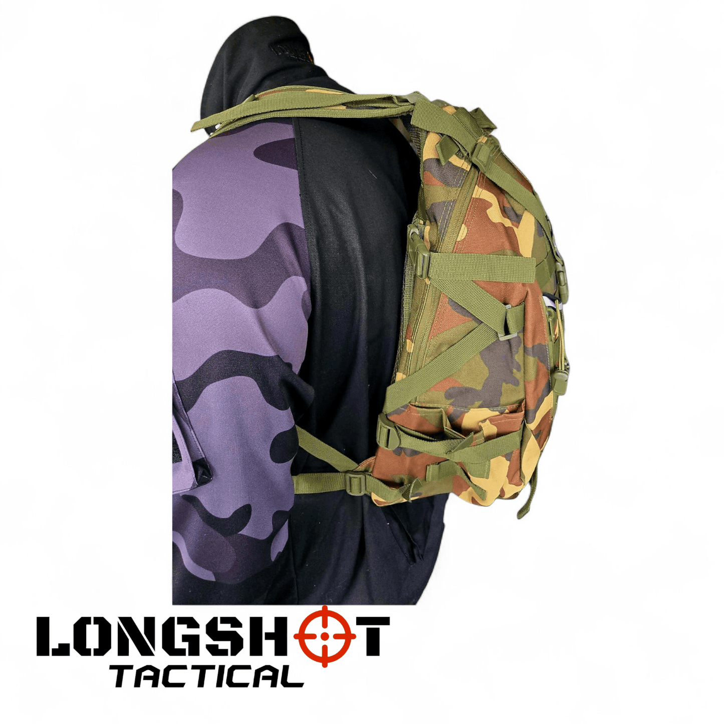 Tactical Backpack Day Pack - Woodland - Longshot Tactical