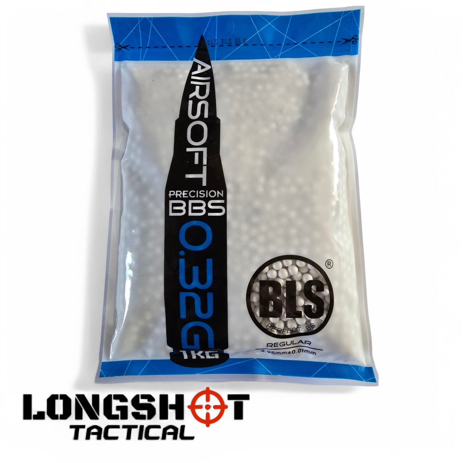 0.32G Airsoft BBs BLS Precision Grade 1kg (White) 0.6mm - Longshot Tactical