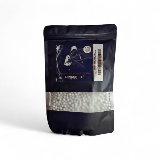 0.32g x 2000 Rounds Longshot Tactical Precision White Airsoft BBs 6mm - High Grade Ammo (640g) - Longshot Tactical