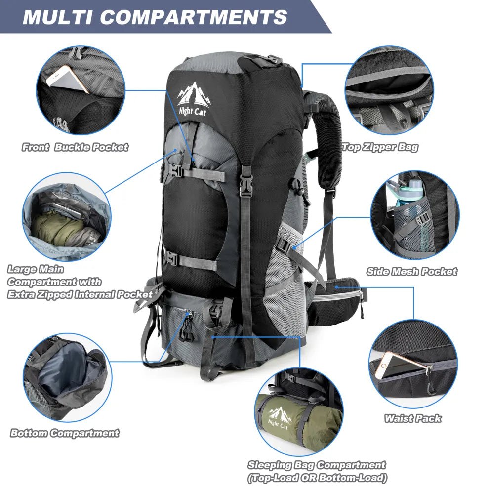 70L Night Cat Hiking Backpack - Longshot Tactical