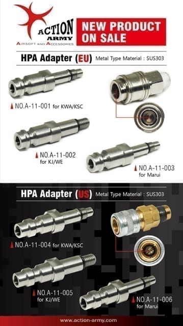 Action Army HPA Adapter (EU) for TM GBB - Longshot Tactical