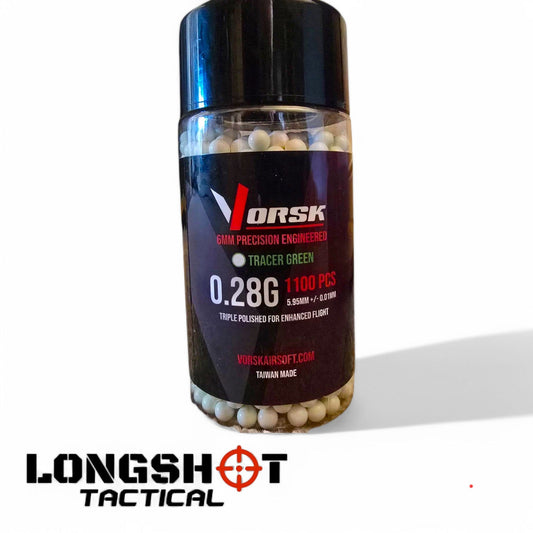 Airsoft BBs Biodegradable Tracer (1100R Bottle) (0.28g) (Green) - Longshot Tactical
