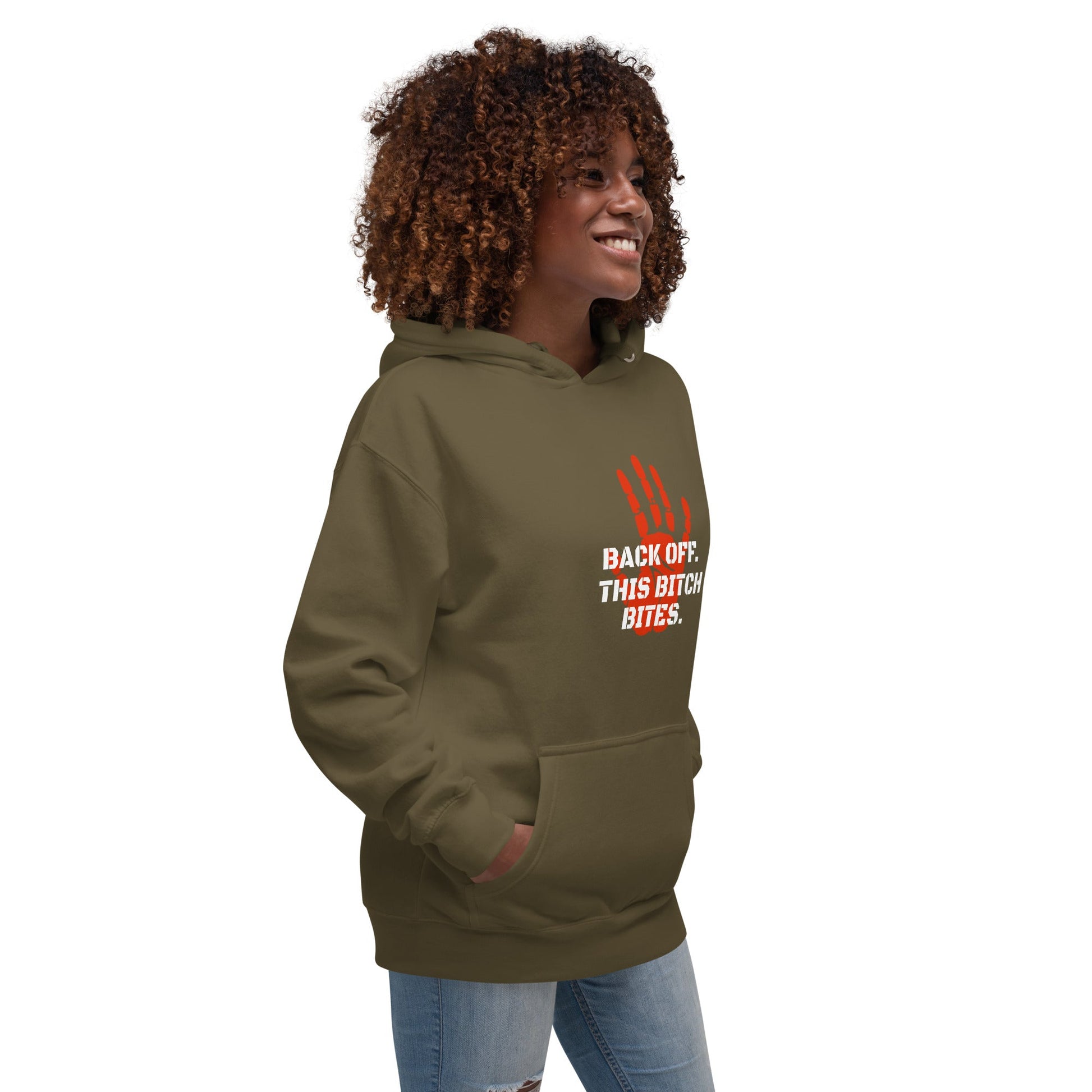 Back off. This bitch bites Hoodie - Longshot Tactical