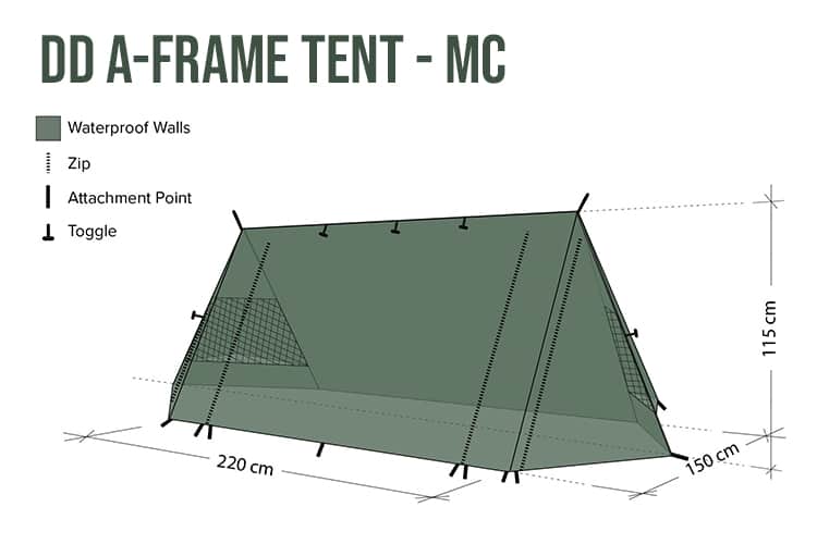 DD Hammocks A - Frame Tent - Multicamo - Longshot Tactical