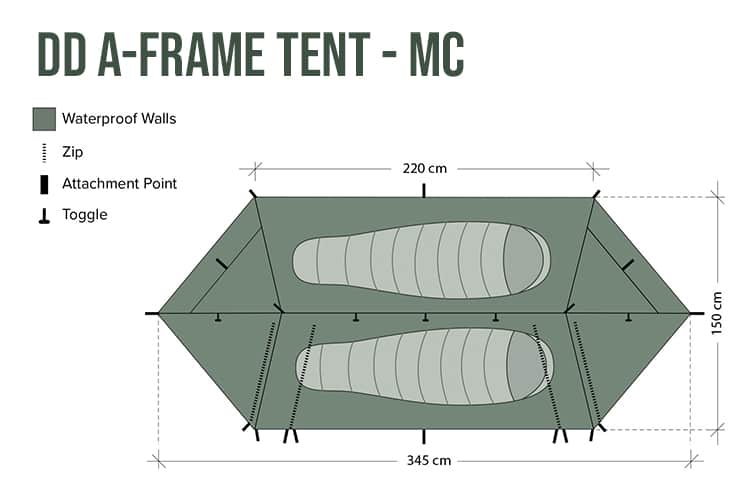 DD Hammocks A - Frame Tent - Multicamo - Longshot Tactical
