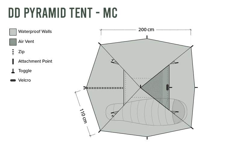 DD Hammocks Pyramid Tent - Multicamo - Longshot Tactical
