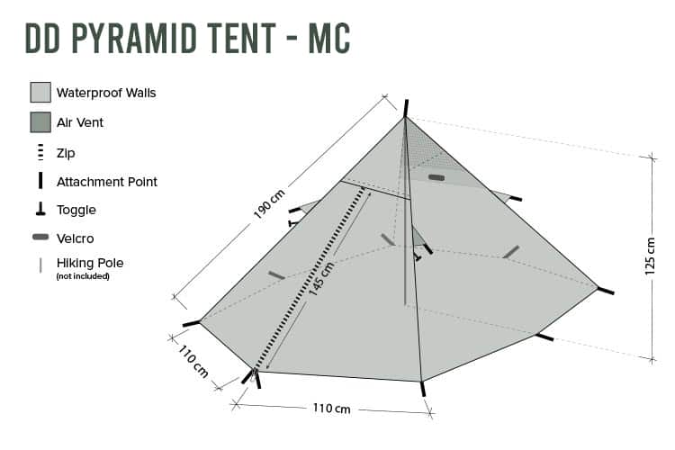 DD Hammocks Pyramid Tent - Multicamo - Longshot Tactical