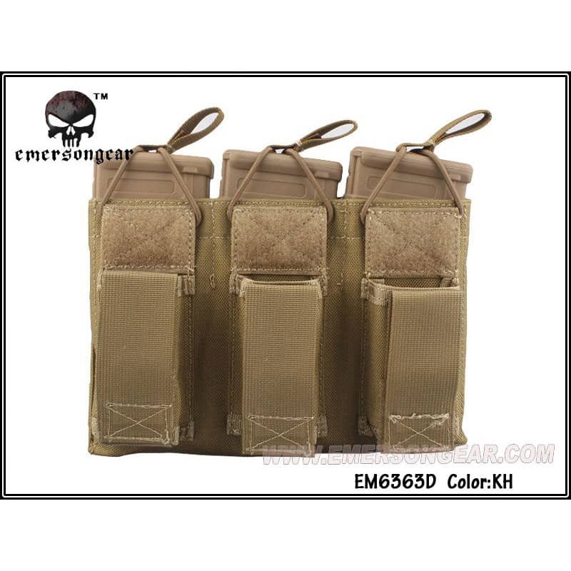 Emerson 5.56 and Pistol Triple Open Top Magazine Pouch - Longshot Tactical