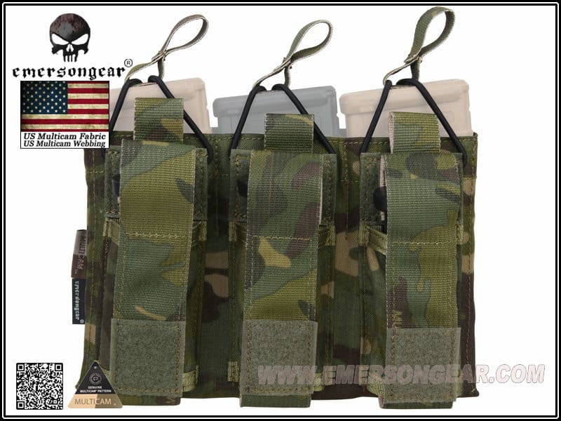 Emerson 5.56 and Pistol Triple Open Top Magazine Pouch - Longshot Tactical