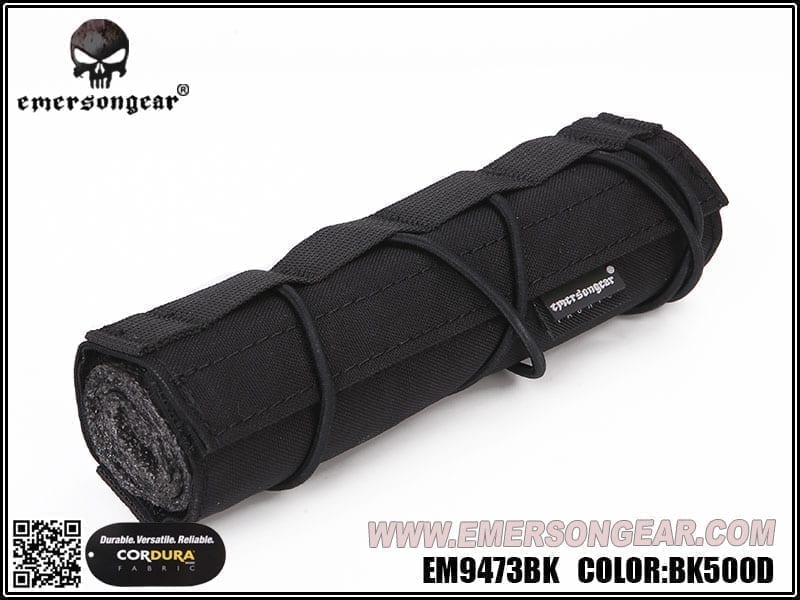 Emerson Gear Airsoft Suppressor Cover (18cm) - Black - Longshot Tactical