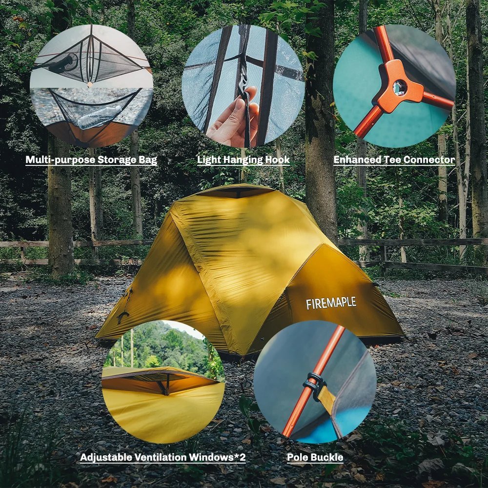 FireMaple Tropics 2 Person Backpacking Tent With Footprint - Longshot Tactical