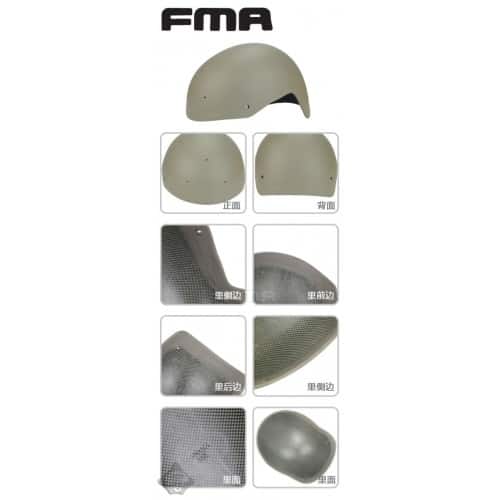 FMA Fast Helmet (Carbon Fibre Version) M/L - Dark Earth - Longshot Tactical