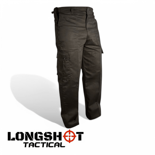 Mens Black Combat Trousers - Longshot Tactical