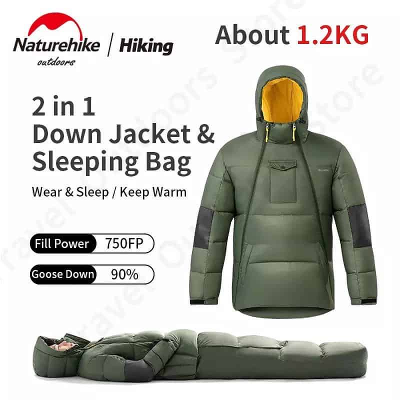 Naturehike 2 in 1 Sleeping Bag and Down Jacket - Longshot Tactical