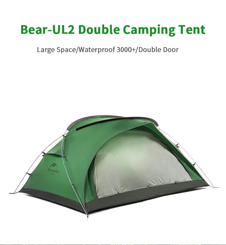 Naturehike Bear - UL2 2 Man Tent (Green) 20D - Longshot Tactical