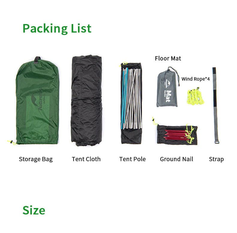 Naturehike Bear - UL2 2 Man Tent (Green) 20D - Longshot Tactical