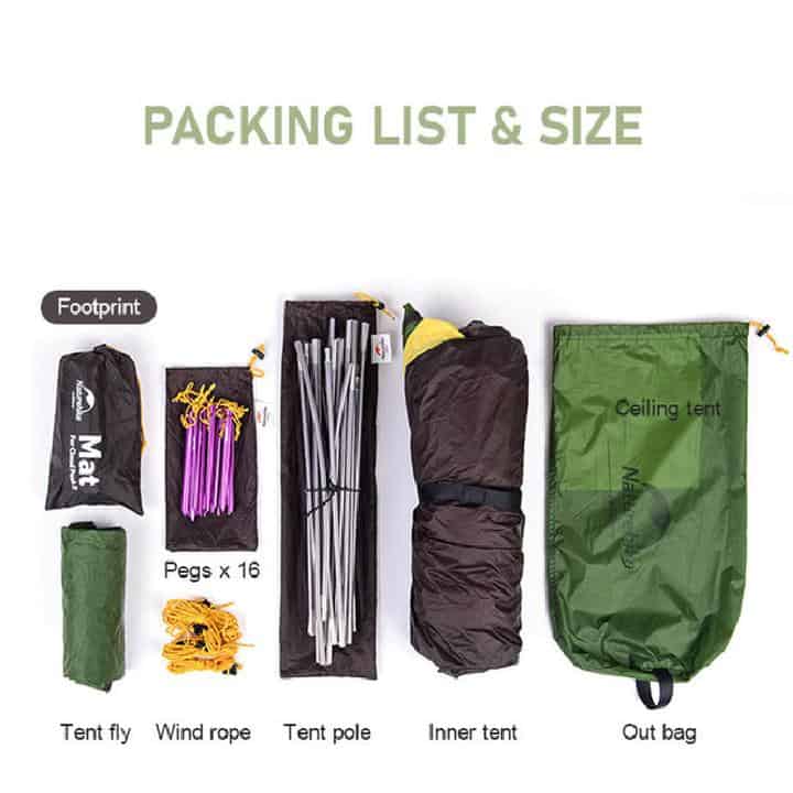 Naturehike Cloud Peak 2 - Man Tent (Green) T DOOR (Limited Run) - Longshot Tactical