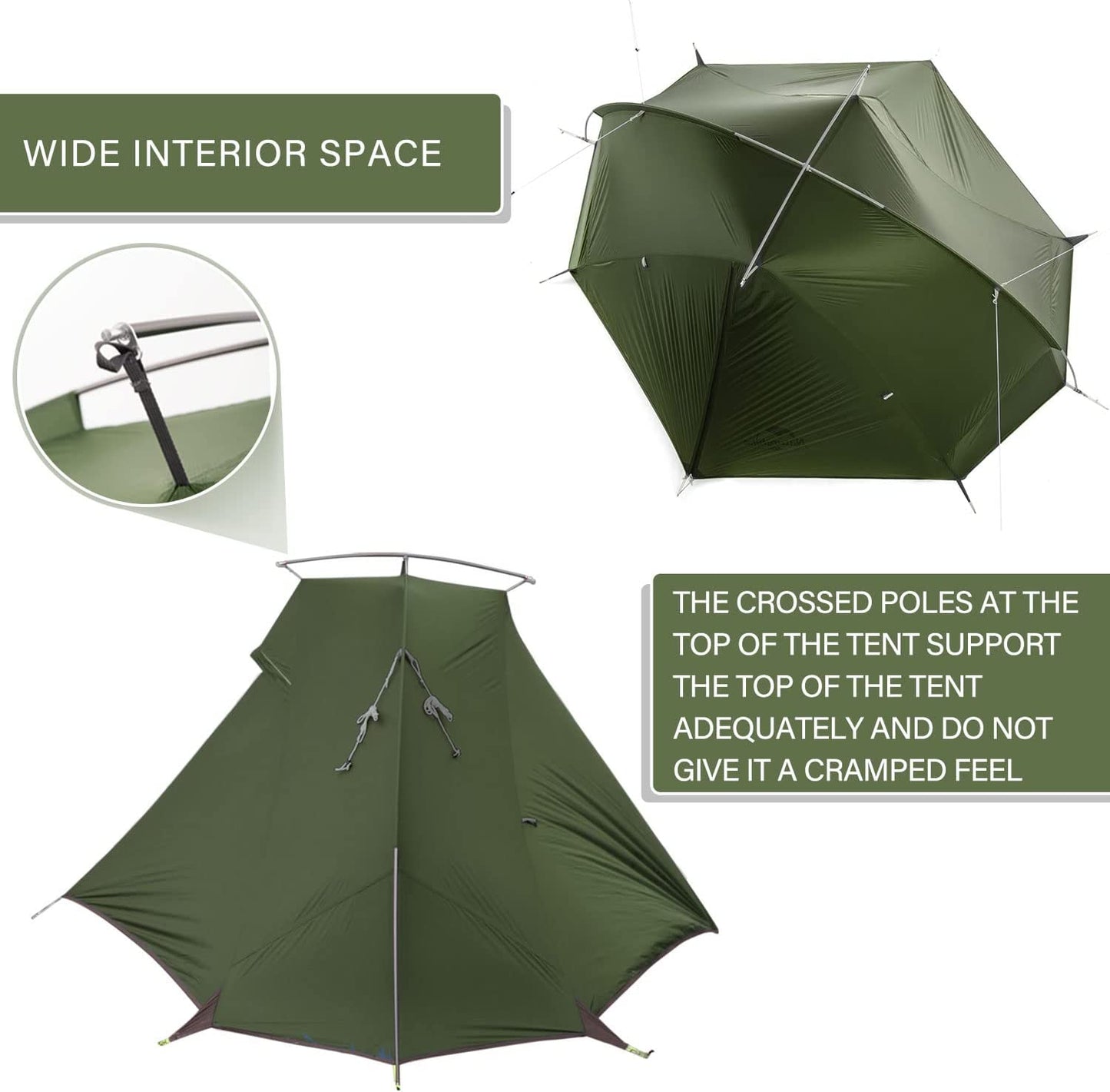 Naturehike Tagar Lightweight Tent ( 1 or 2 man) - Forest Green - Longshot Tactical
