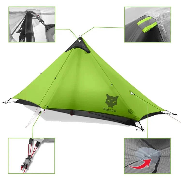 Night Cat 1 Person Ultra Lightweight Backpacking Tent - Longshot Tactical