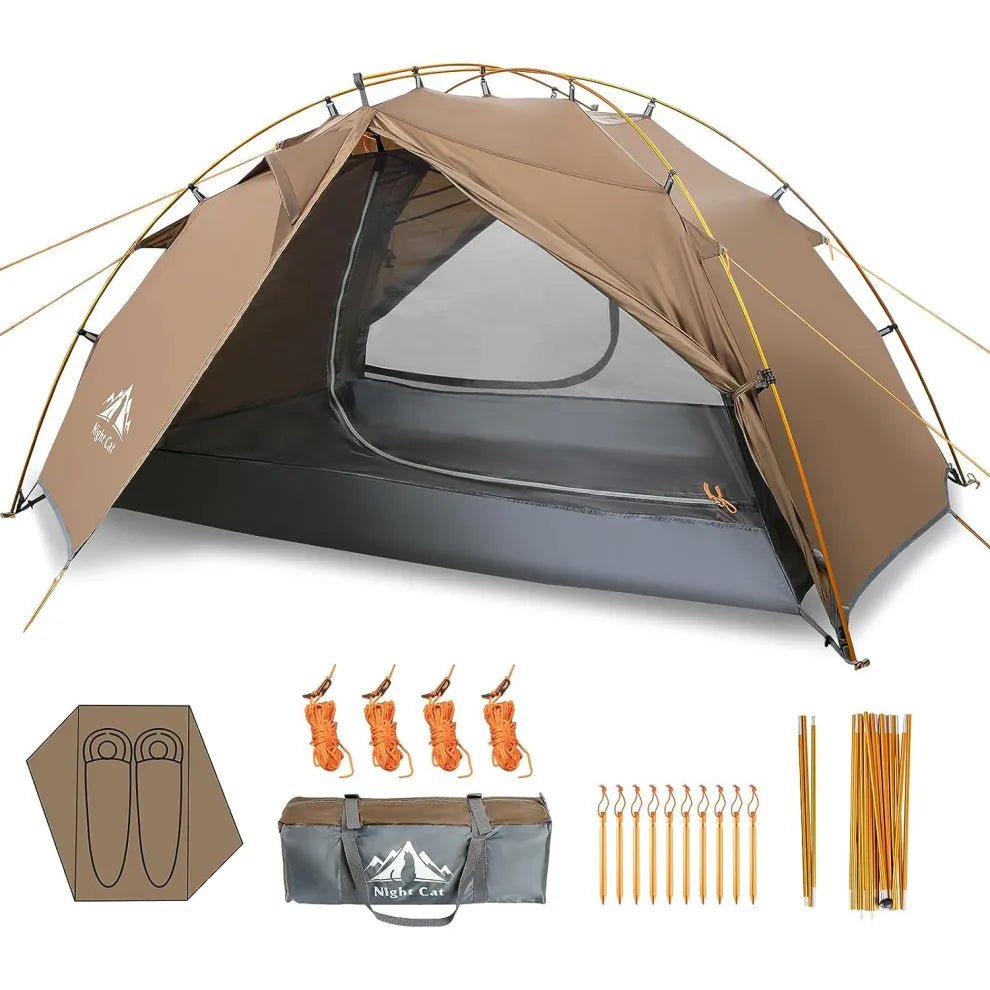 Night Cat 2 Persons backpacking tent with Aluminium Poles - Longshot Tactical