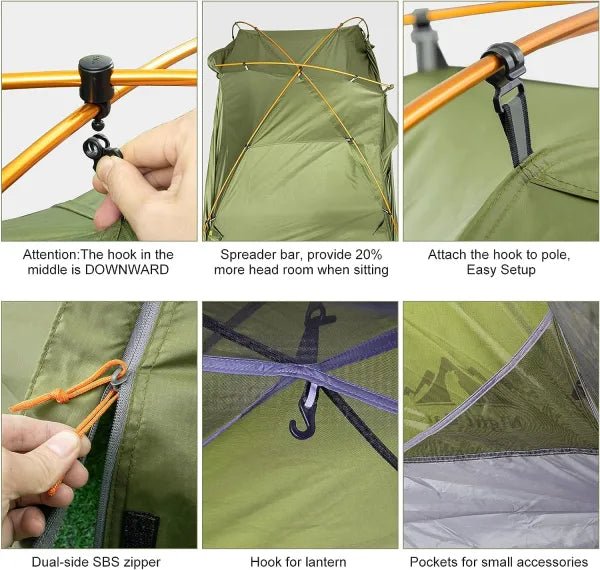 Night Cat 2 Persons backpacking tent with Aluminium Poles - Longshot Tactical