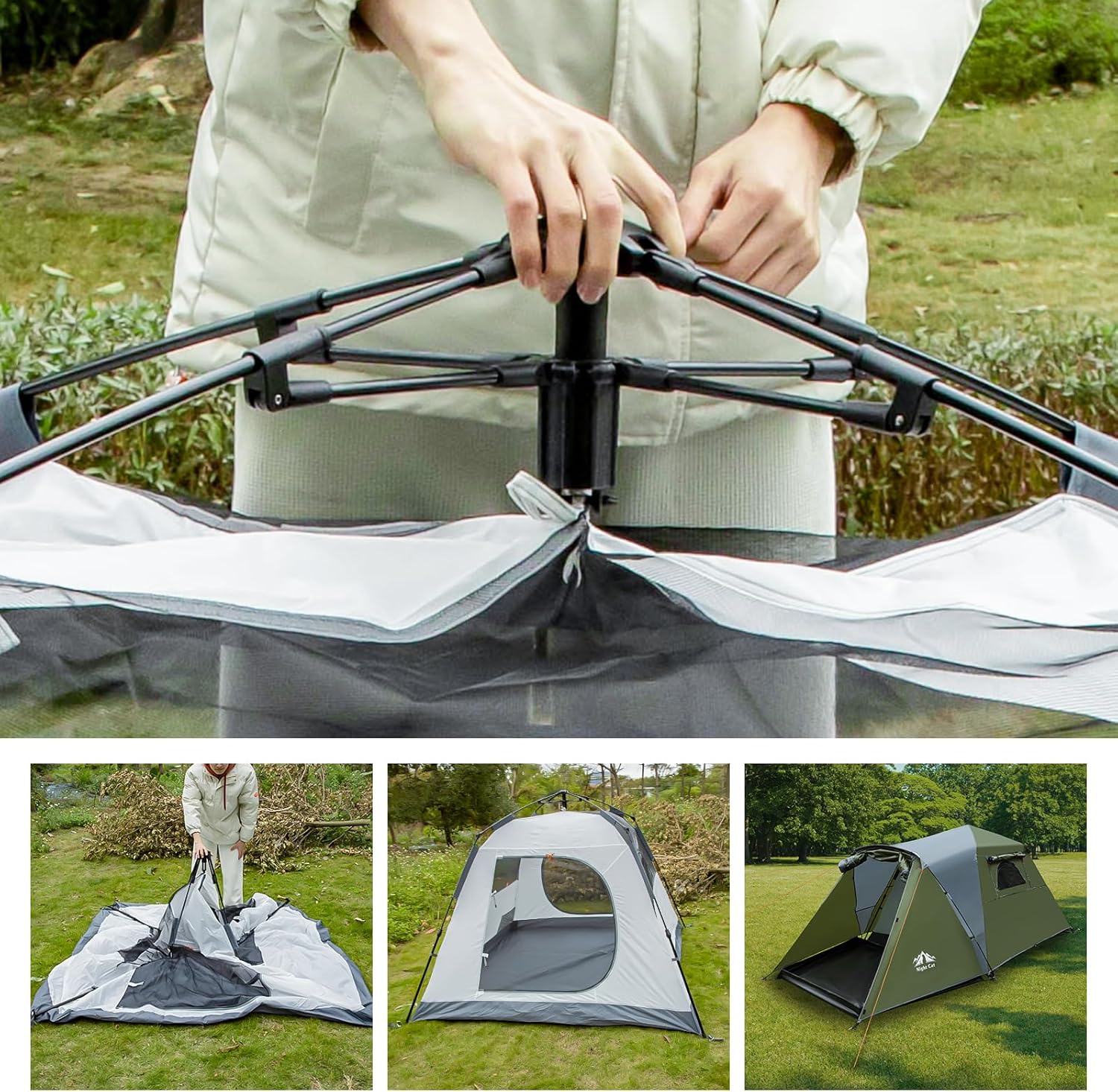 Night Cat 3 - Person Pop - Up Cabin Tent with Porch - Longshot Tactical
