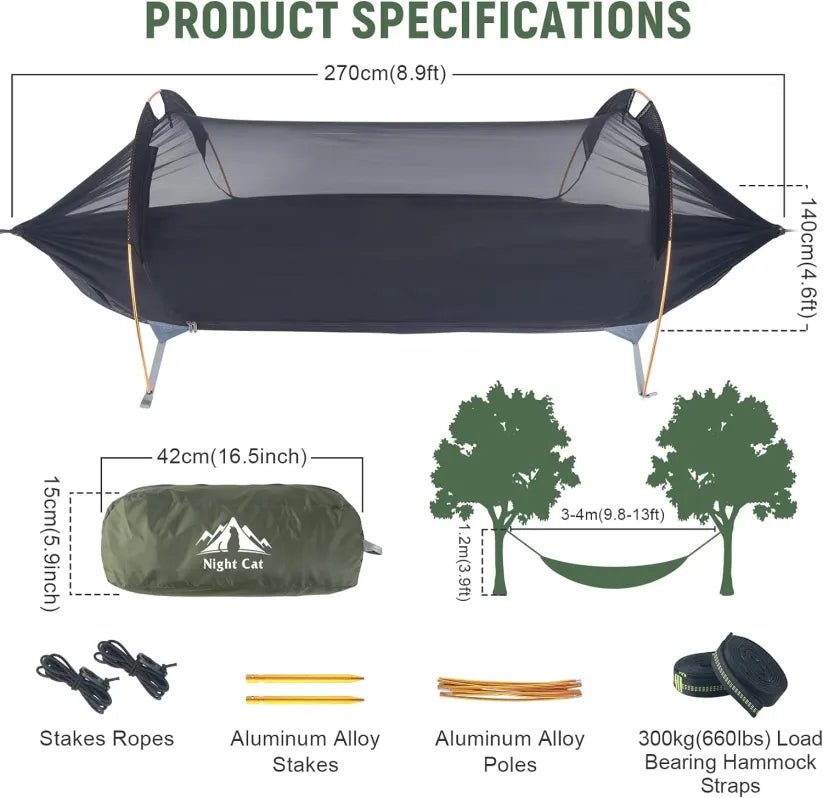 Night Cat Hammock Tent - Longshot Tactical