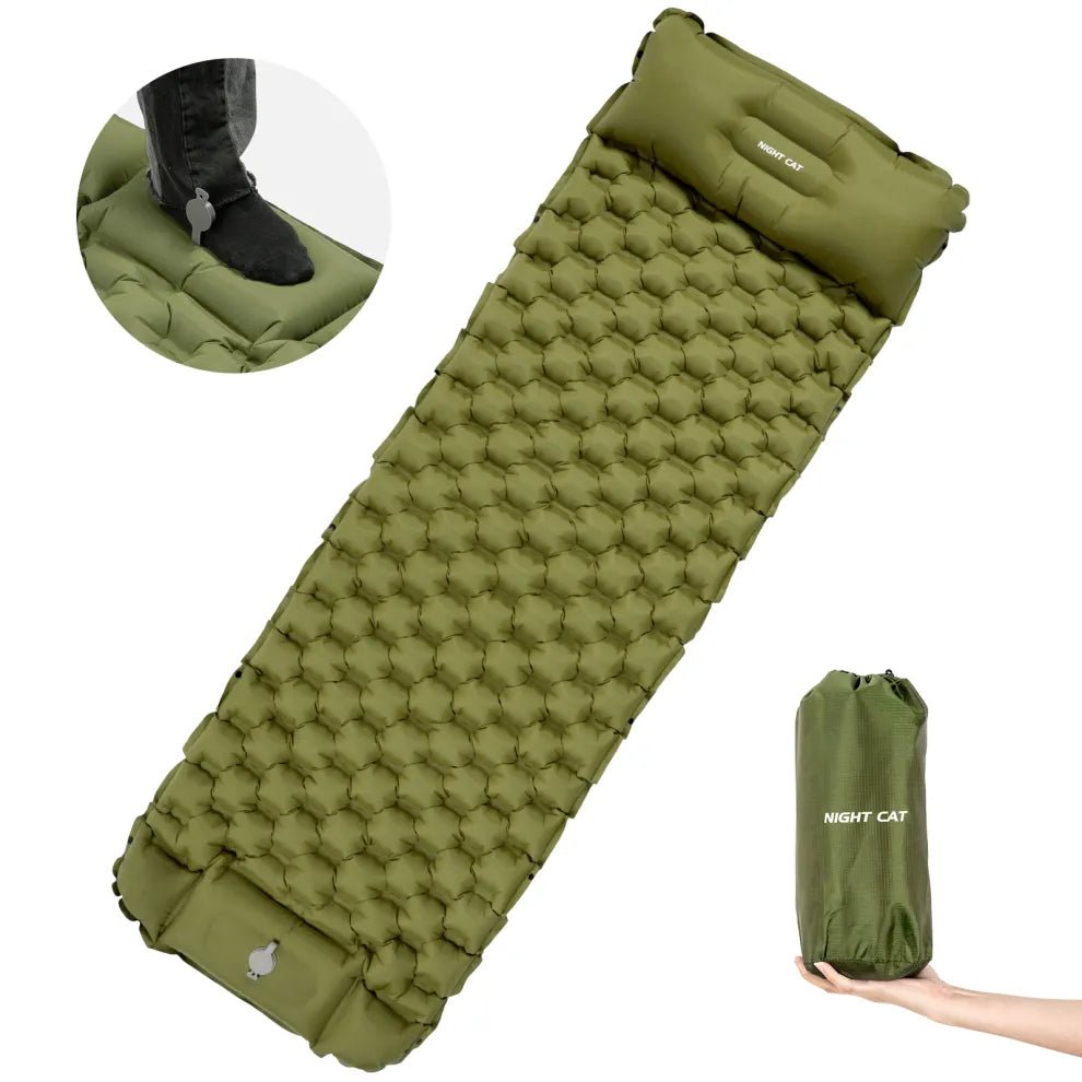 Night Cat Inflatable Sleeping Air Pad with Pillow - Longshot Tactical