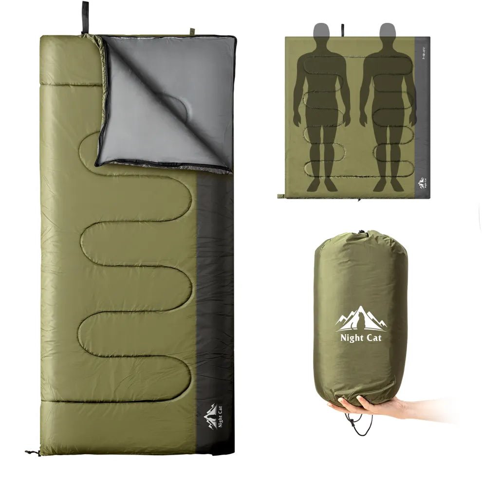 Night Cat Lightweight Backpacking Sleeping Bag for Adults - 3 Seasons - Longshot Tactical