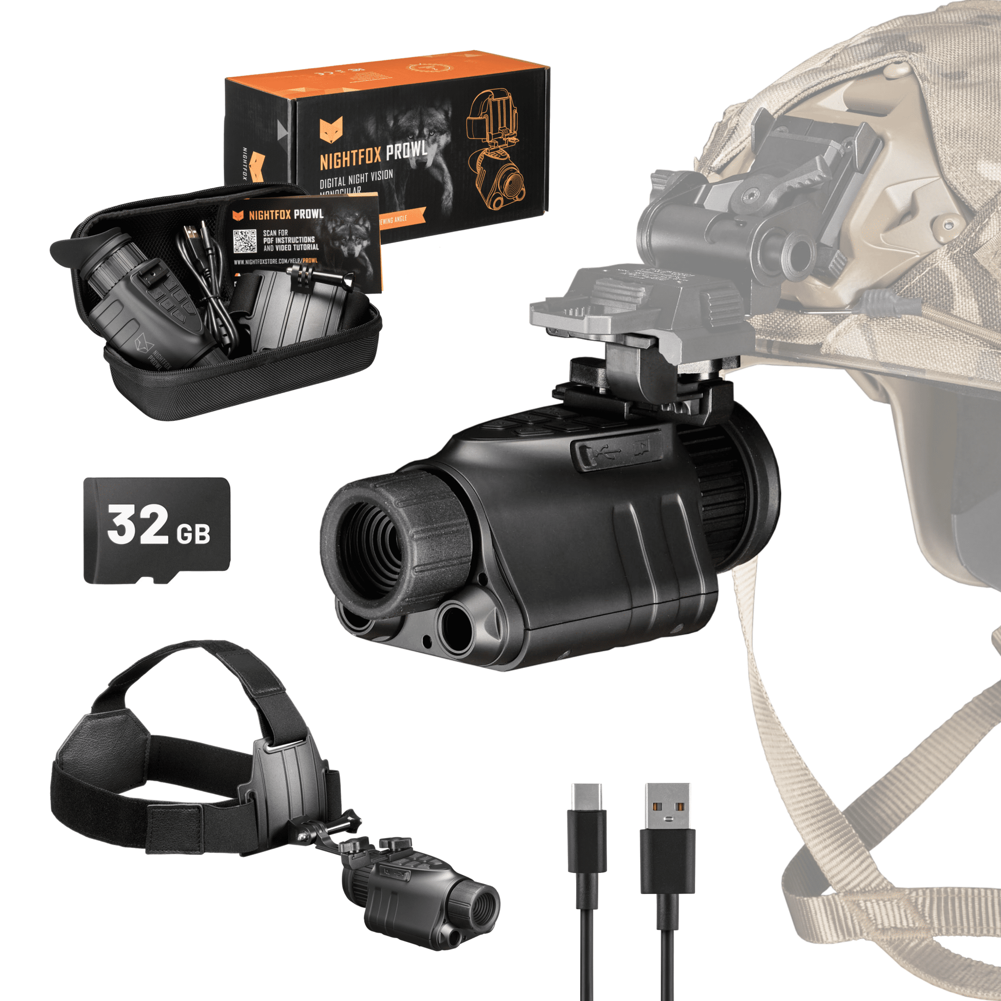 Nightfox Prowl Monocular Night Vision Goggles - Longshot Tactical