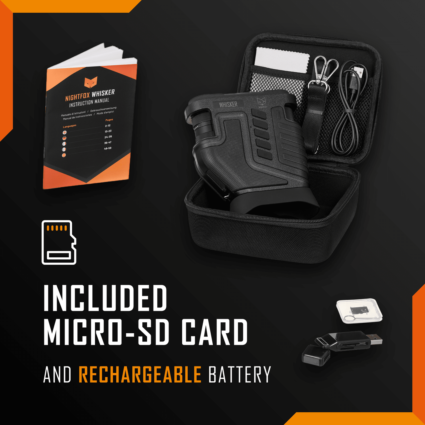 Nightfox Whisker Night Vision Binoculars - Longshot Tactical