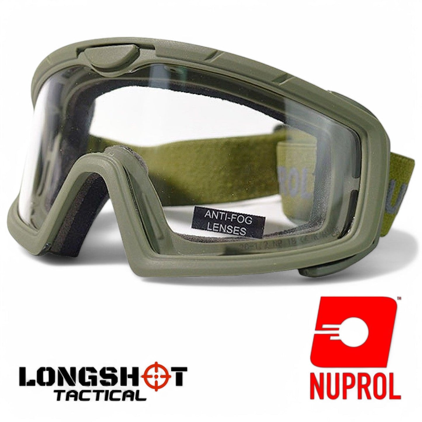 Nuprol Olive Green Battle Visor Tactical Airsoft Goggles - Longshot Tactical