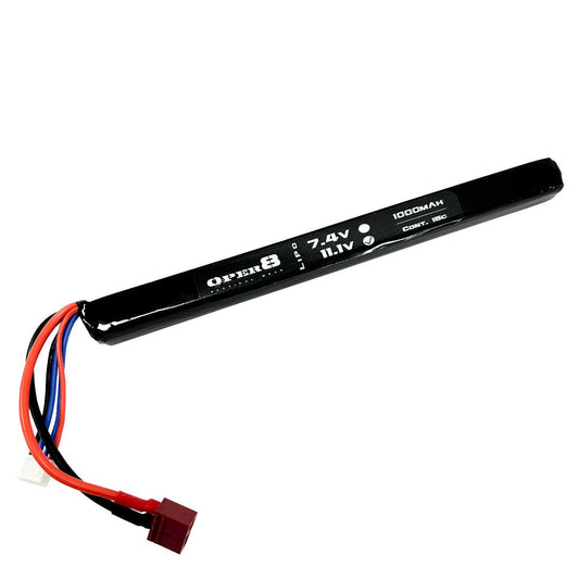 Oper8 11.1v 1000Mah Long Slim Li - Po Battery (Ideal for MDRX) - Longshot Tactical