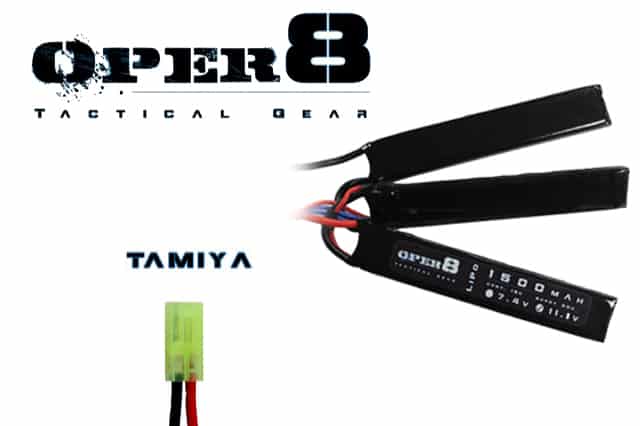 Oper8 11.1v 1500MAH LiPo Crane Stock Battery - Longshot Tactical