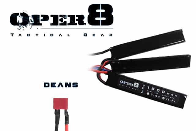 Oper8 11.1v 1500MAH LiPo Crane Stock Battery - Longshot Tactical