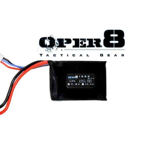 Oper8 7.4v LiPo 1300MAH Mini Battery - Longshot Tactical