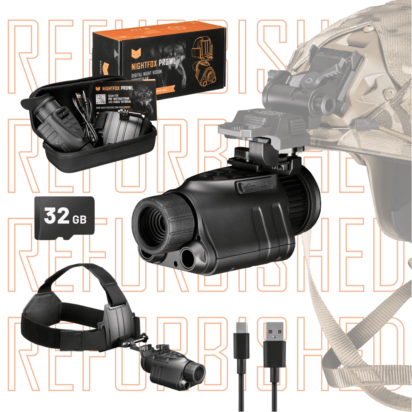 Refurbished Nightfox Prowl Monocular Night Vision Goggles - Longshot Tactical