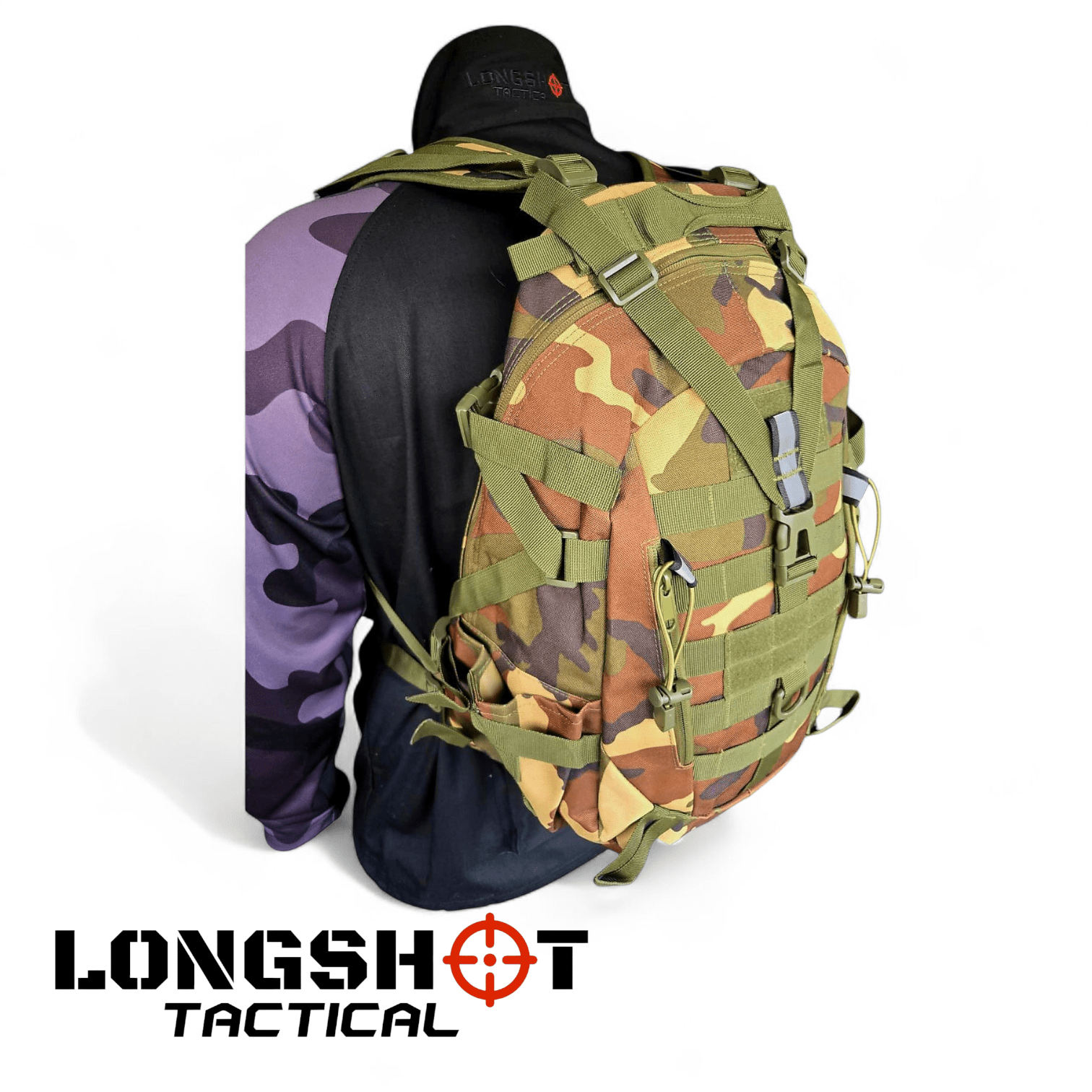 Tactical Backpack Day Pack - Woodland - Longshot Tactical