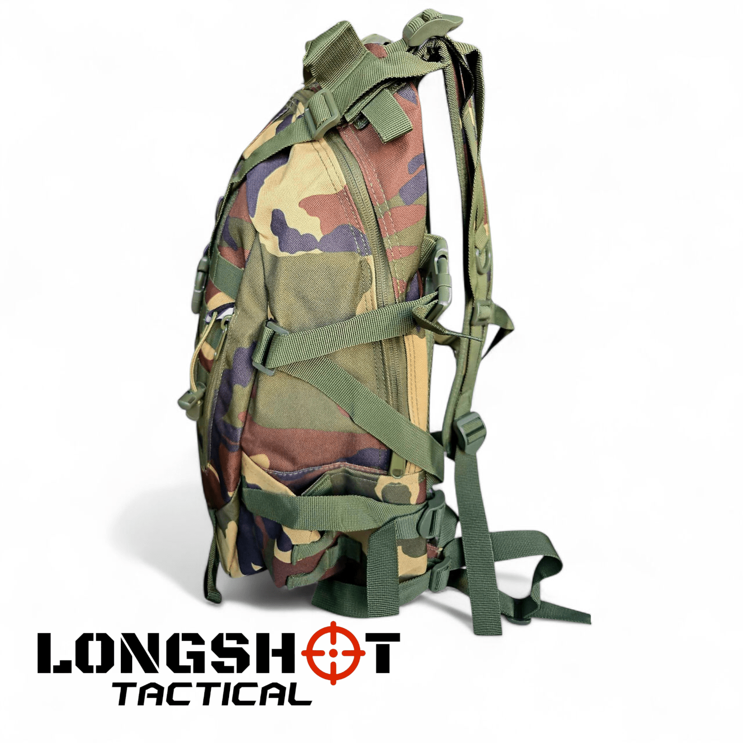 Tactical Backpack Day Pack - Woodland - Longshot Tactical