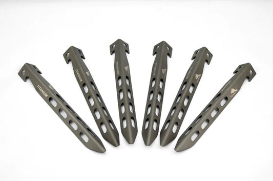 Toaks Titanium Large V - Shaped Tent Pegs (6 pack) - Longshot Tactical